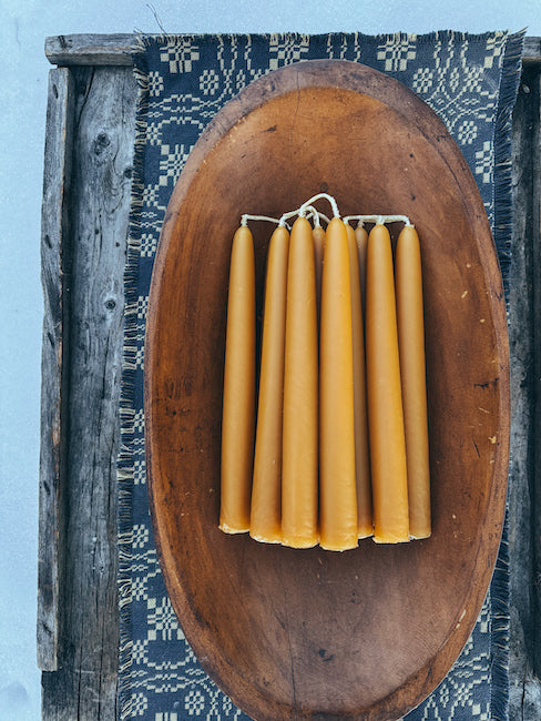 Beeswax Tapers hand dipped